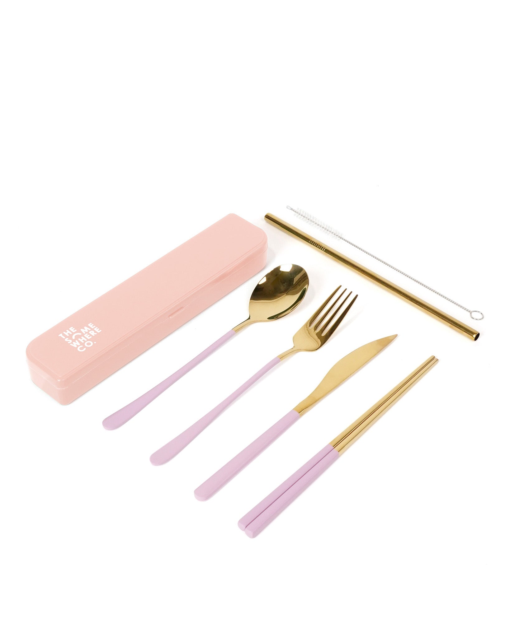 Cutlery Kit - Gold with Lilac Handle (PRE-ORDER)
