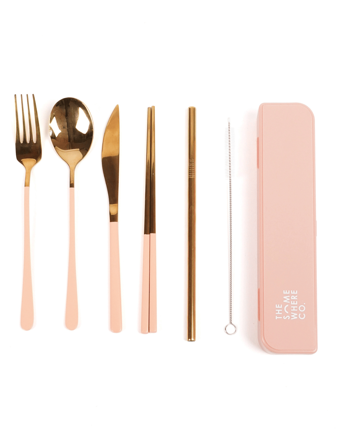 Cutlery Kit - Gold with Blush Handle (PRE-ORDER)