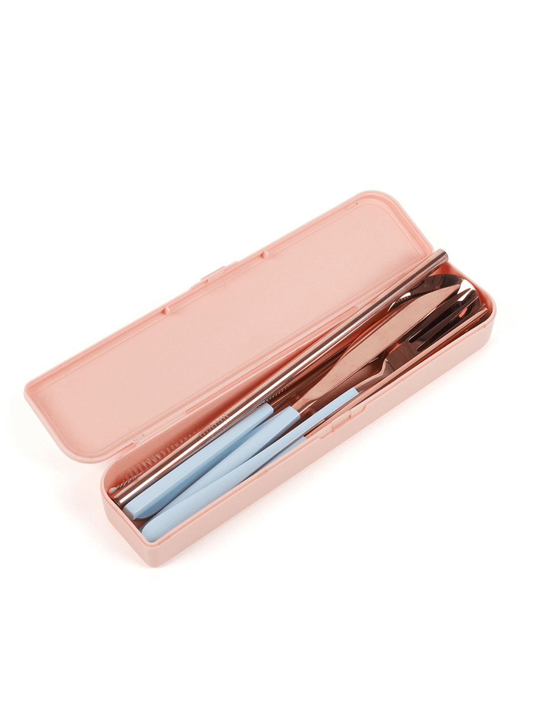 Cutlery Kit - Rose Gold with Powder Blue Handle (PRE-ORDER)