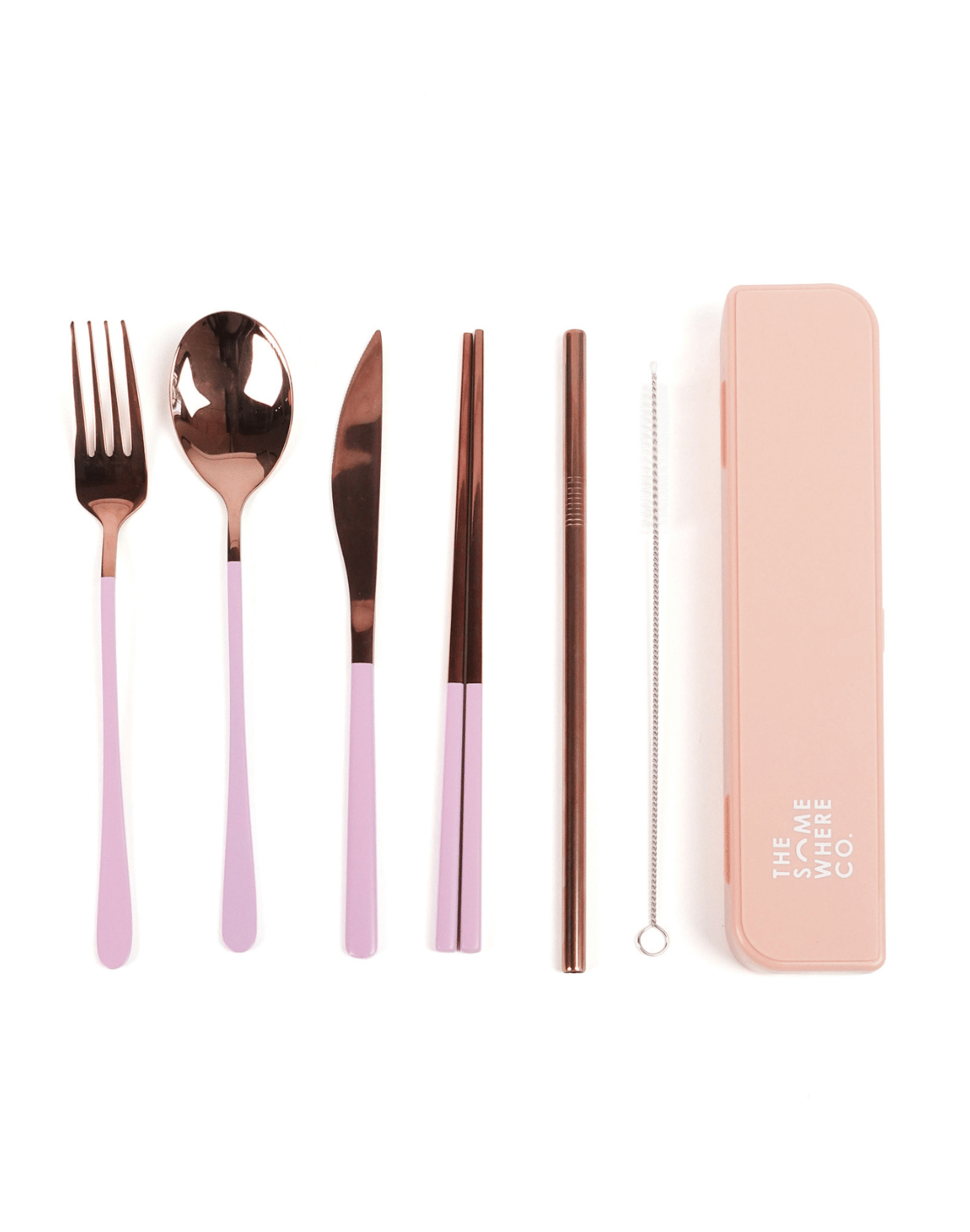 Cutlery Kit - Rose Gold with Lilac Handle (PRE-ORDER)