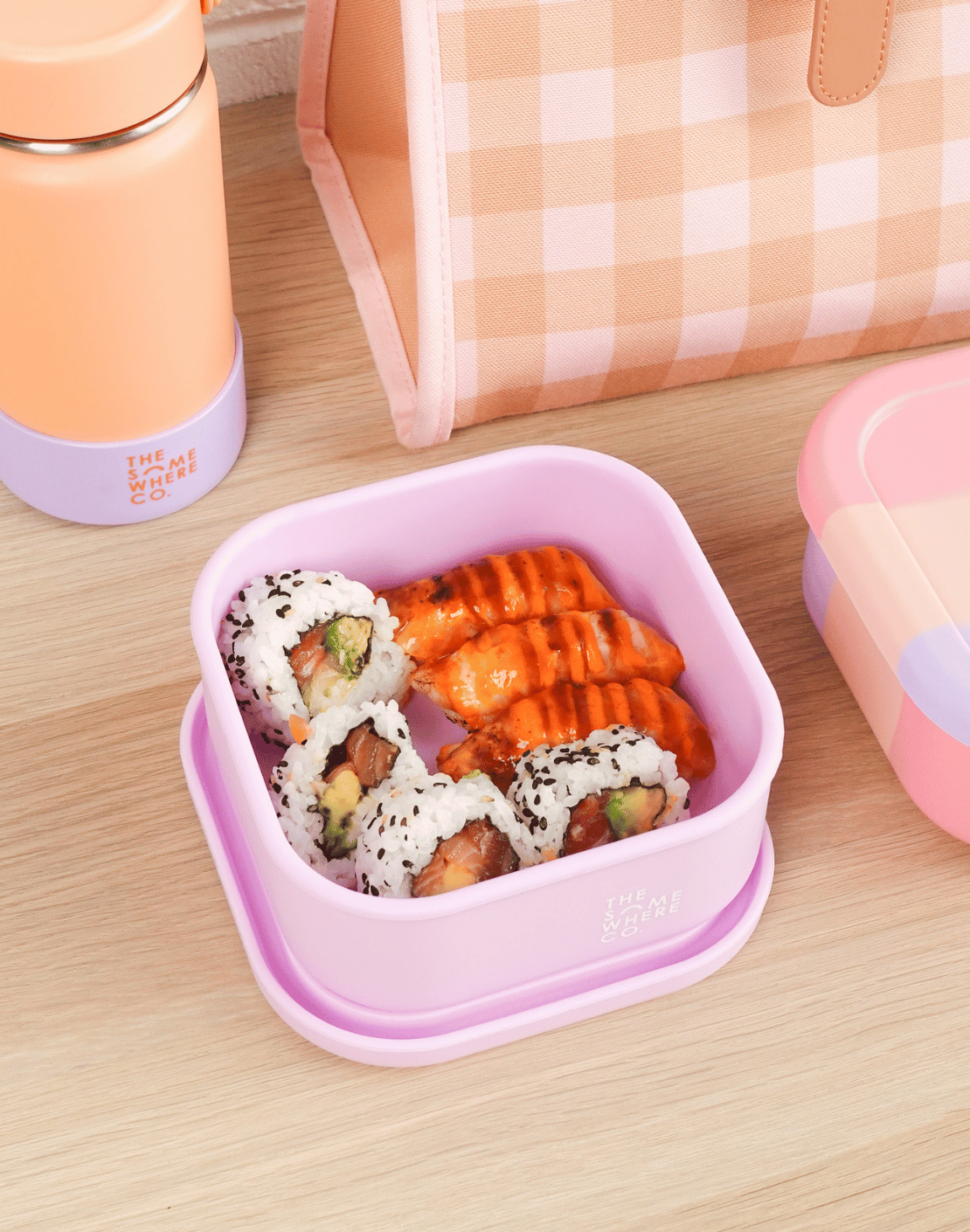 Lilac Square Silicone Lunch Box