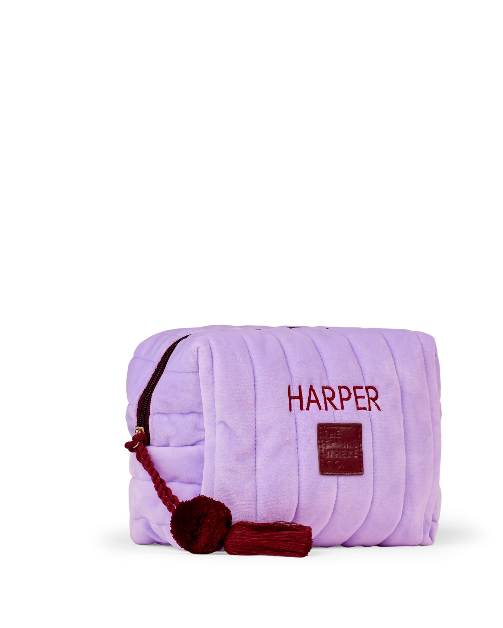 Personalised Lilac Velvet Cosmetic Case