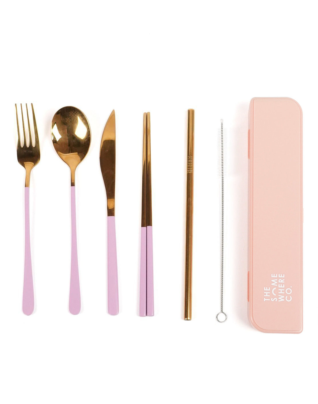 Cutlery Kit - Gold with Lilac Handle