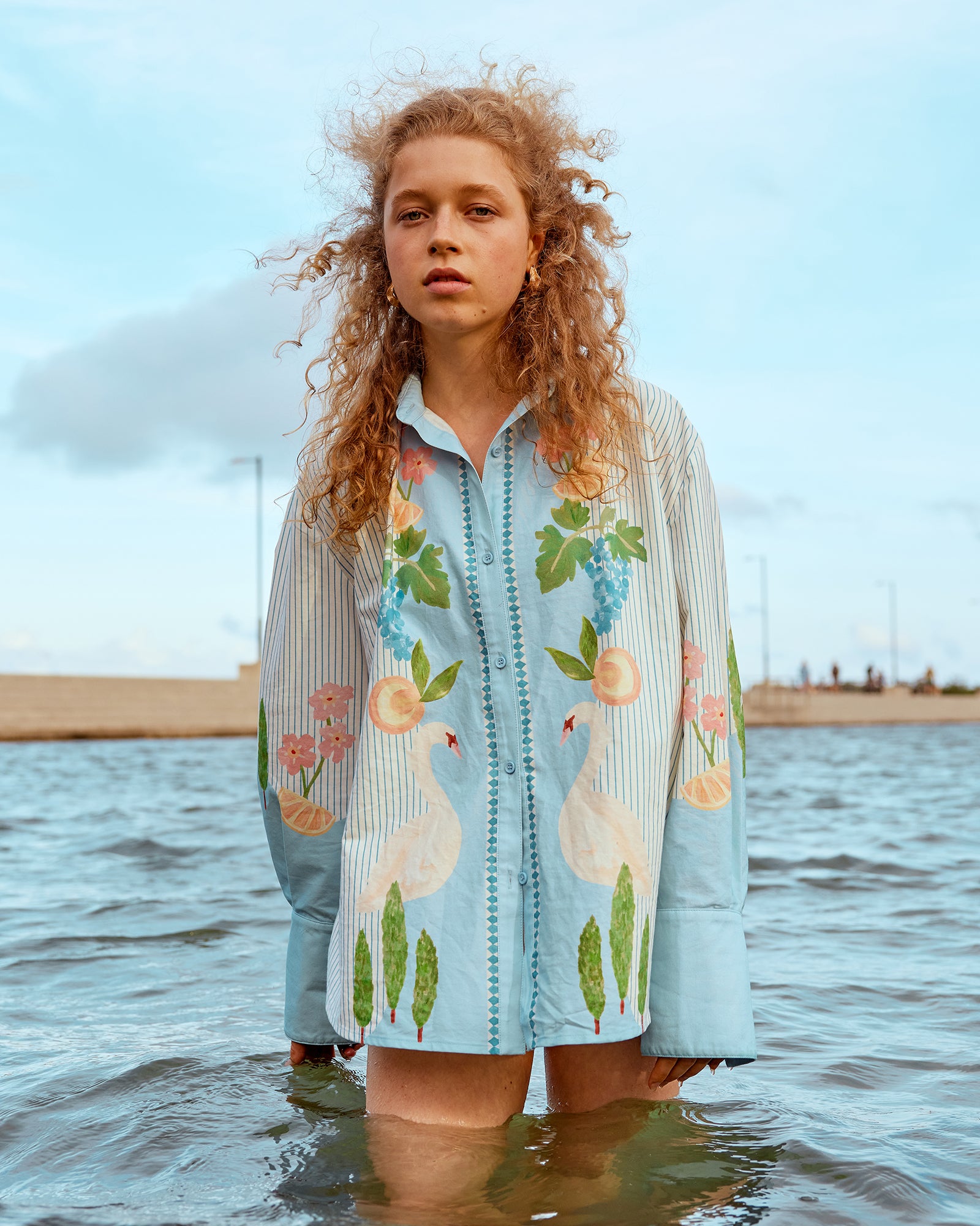 PRE-ORDER Swan Lake Oversized Long Sleeve Shirt