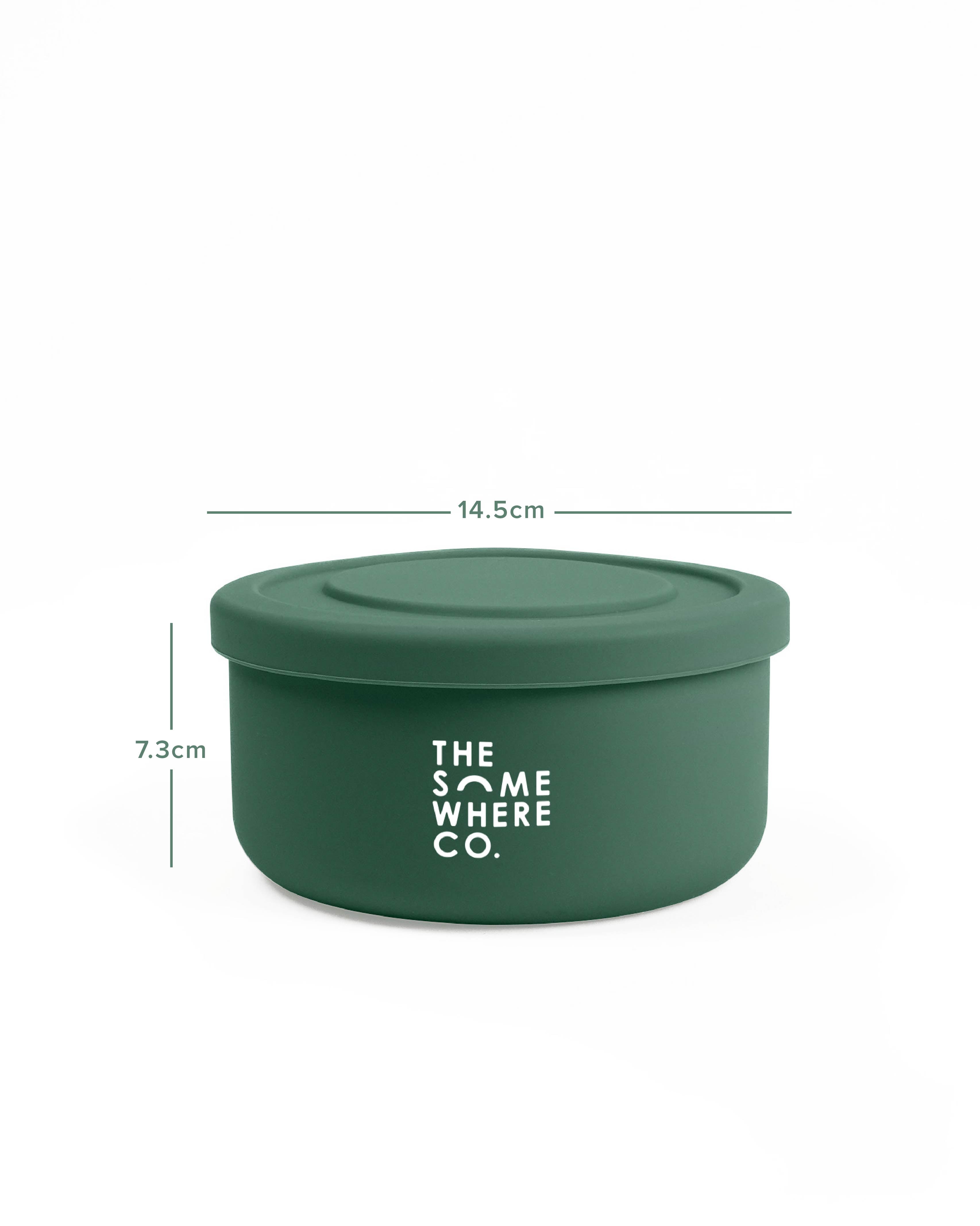 Forest Green Round Silicone Lunch Box
