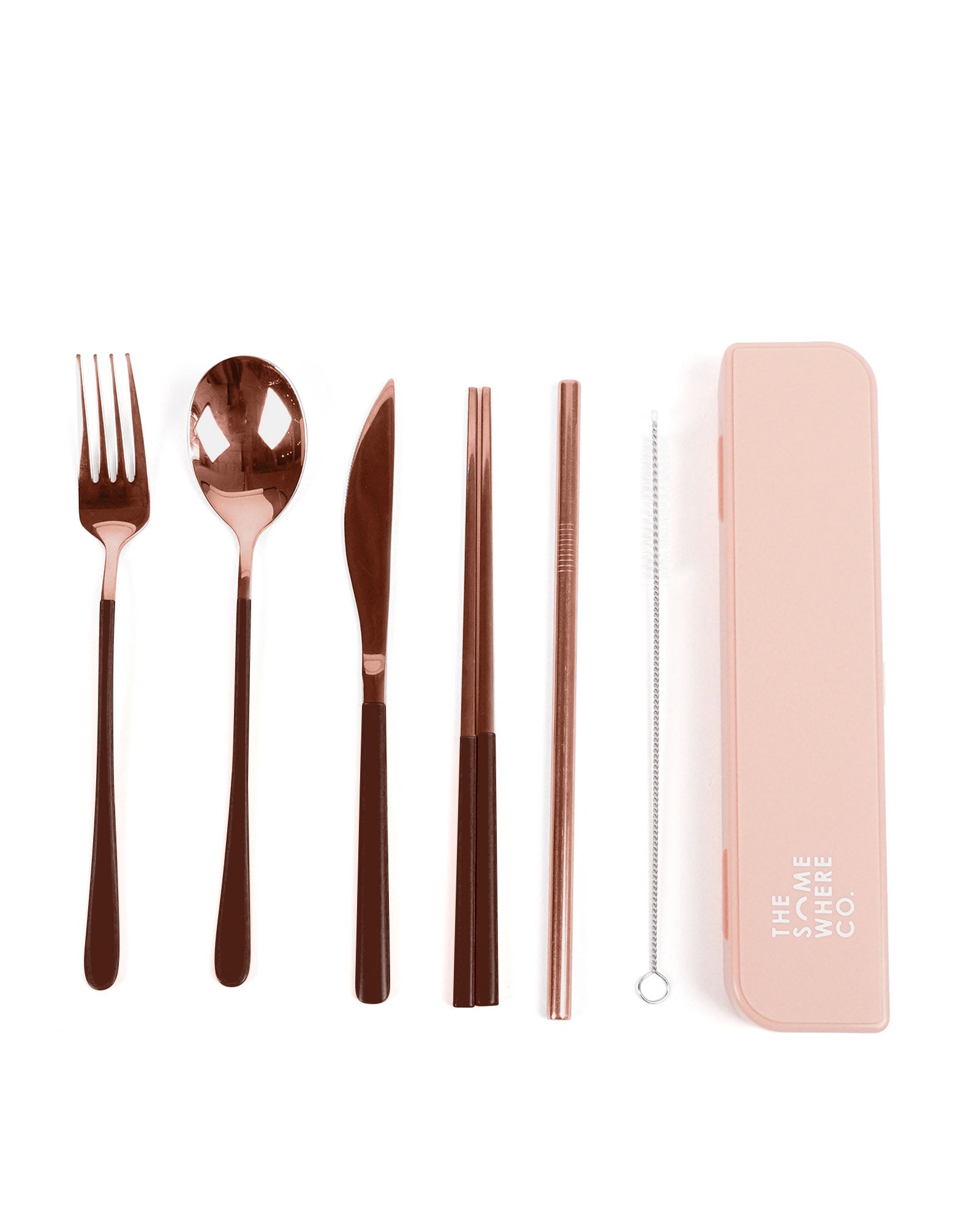 Cutlery Kit - Rose Gold with Chocolate Handle