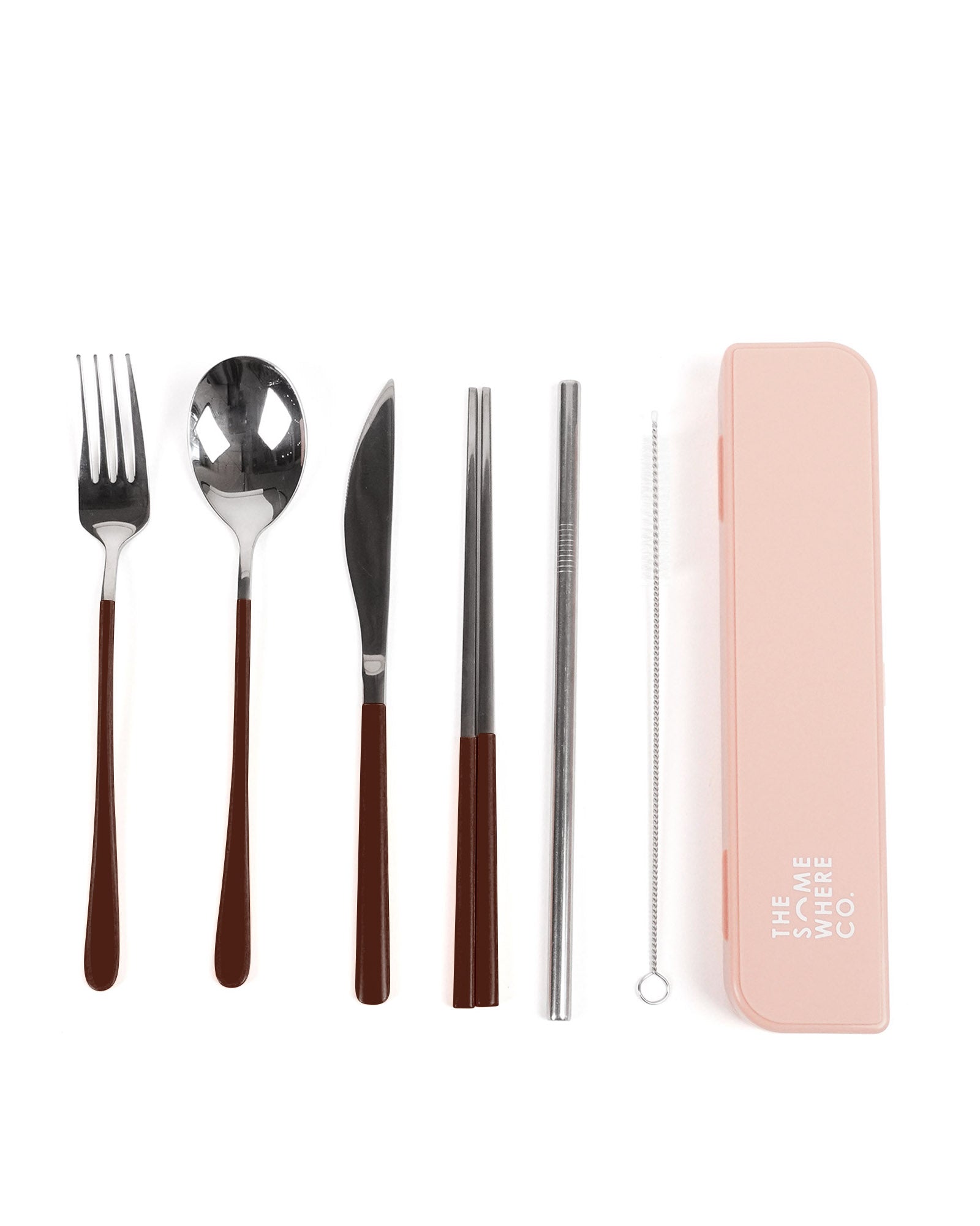 Cutlery Kit - Silver with Chocolate Handle