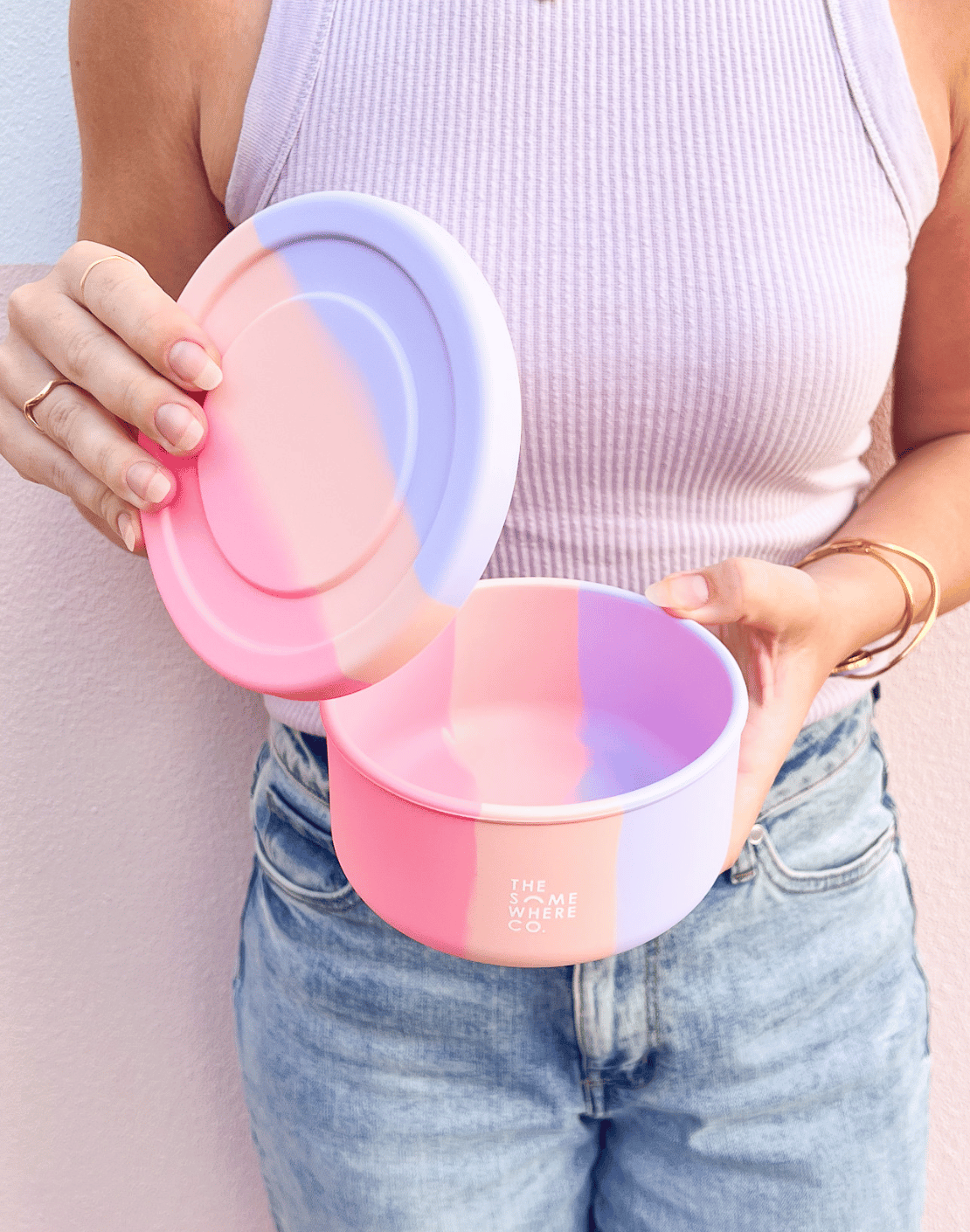 Cotton Candy Round Silicone Lunch Box
