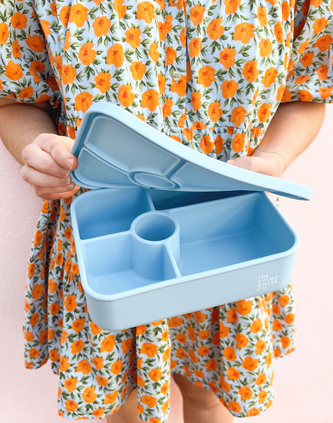 Powder Lunch Container Powder Blue Large Silicone Bento Lunch Box — The Somewhere Co. AUS