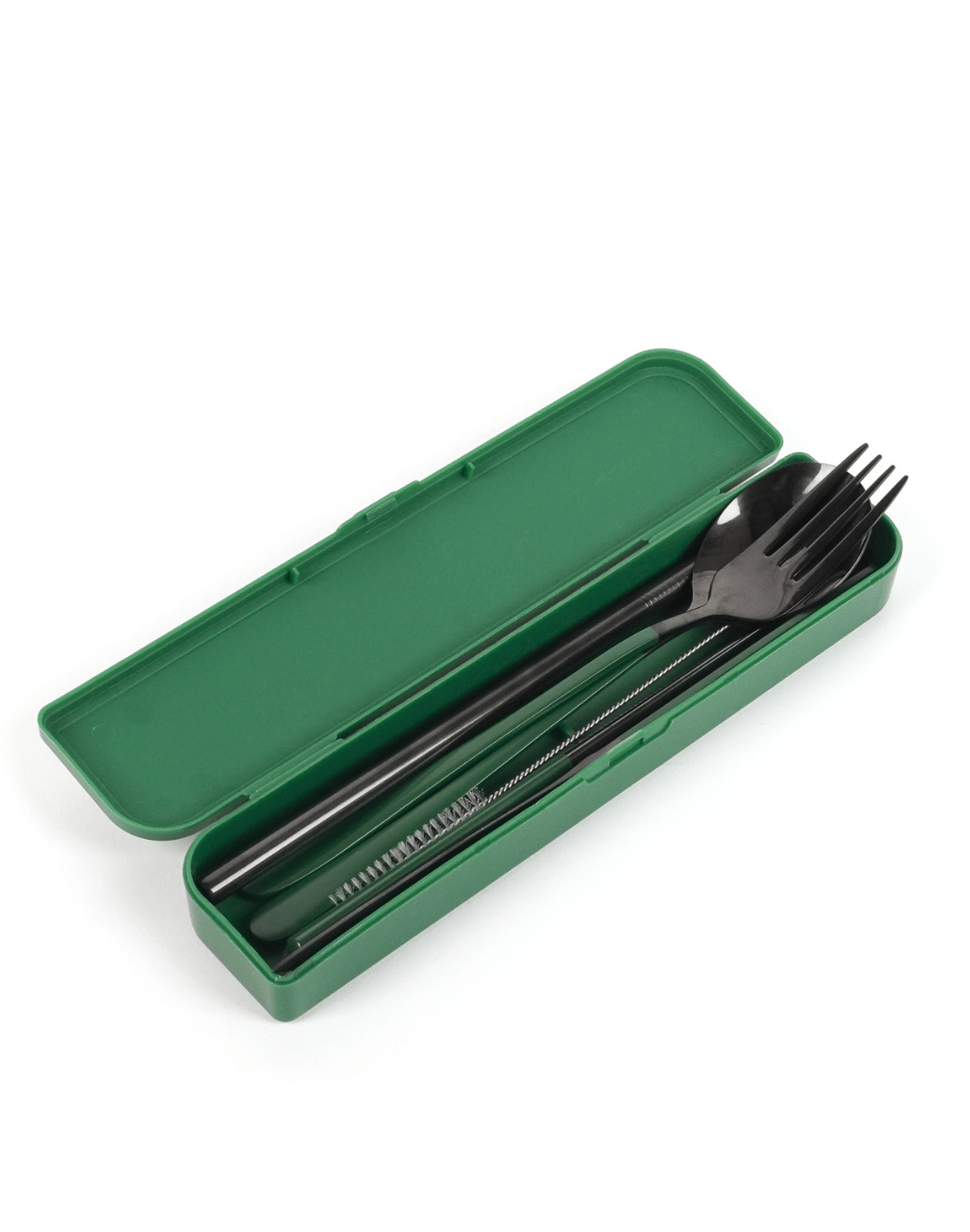 Cutlery Kit - Black with Forest Green Handle