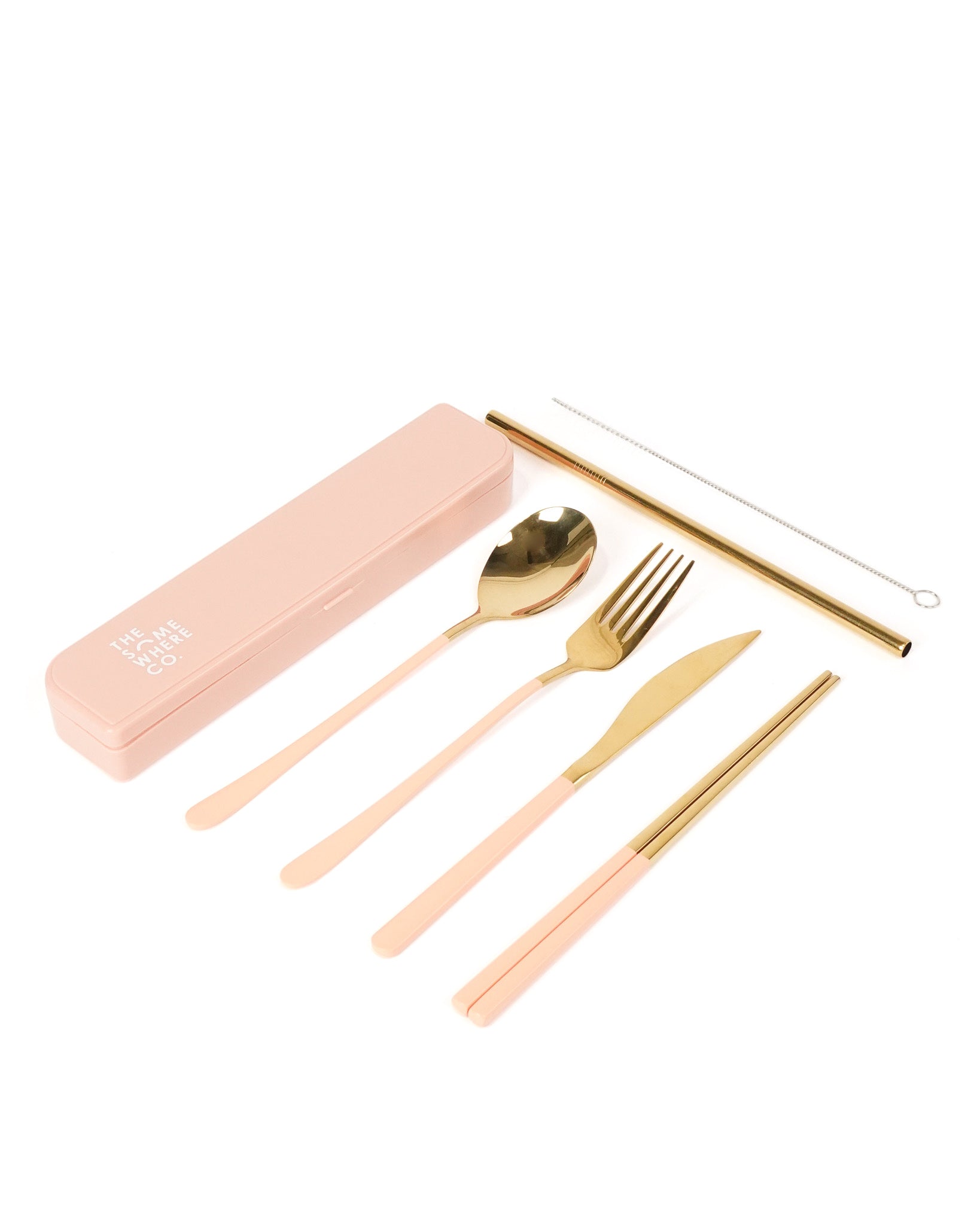 Cutlery Kit - Gold with Blush Handle