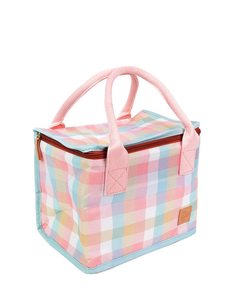 Thermal Lunch Bag Plaid Pattern Lunch Box Storage Bag Pouch Green