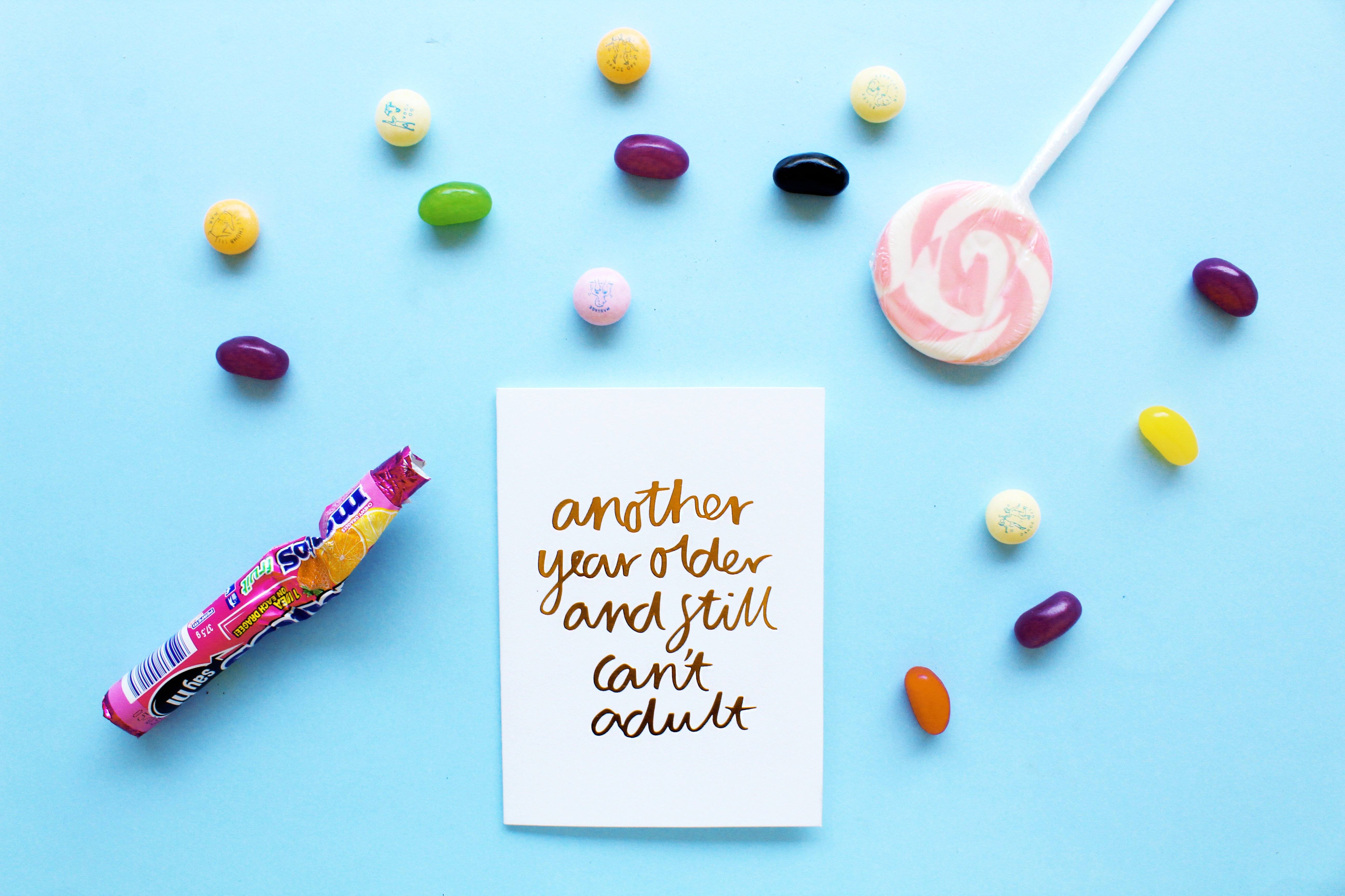 Still Can't Adult foiled greeting card | Blushing Confetti