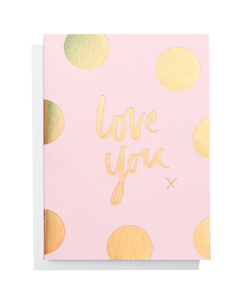 Love You Polka gold foiled greeting card