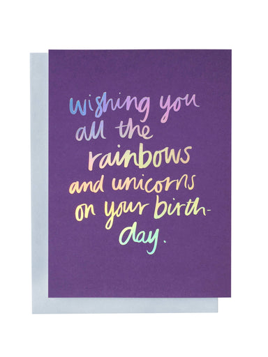 Rainbows and Unicorns Greeting Card | Blushing Confetti