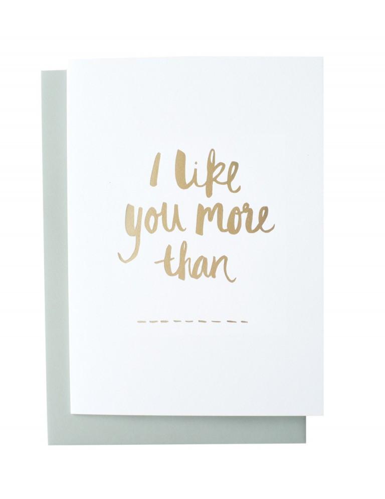 I like you more than Greeting Card | Blushing Confetti