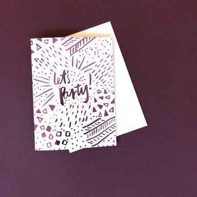 Let’s Party foiled greeting card | Blushing Confetti