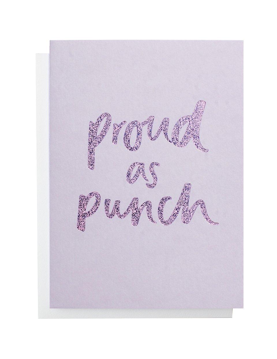 Proud as Punch glittered greeting card